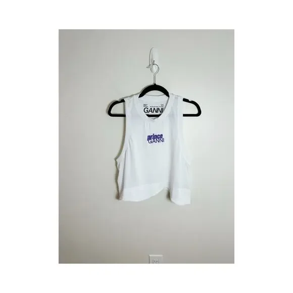 GANNI x Prince Active Mesh White Top Size XL Tops